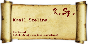 Knall Szelina névjegykártya